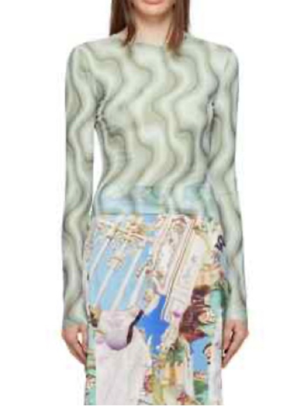 Miaou Swerve Long Sleeve Mesh Top